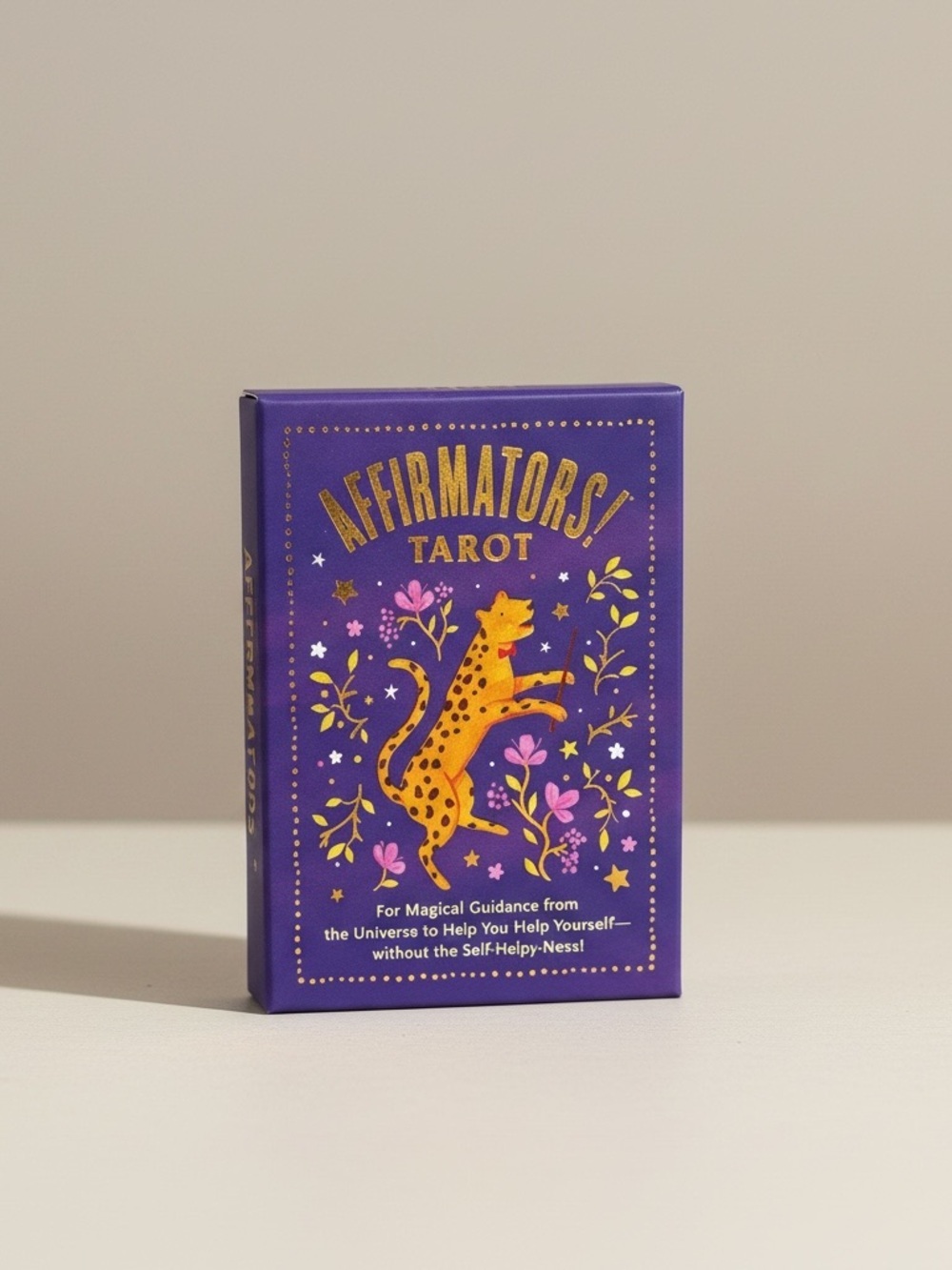 AFFIRMATORS! Tarot Deck - Purple & Gold Leopard Design unisex users zany deck
